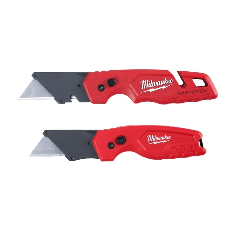 Couteau utilitaire - Ensemble de couteaux utilitaires pliants Milwaukee 2PC FASTBACK, 48-22-1503